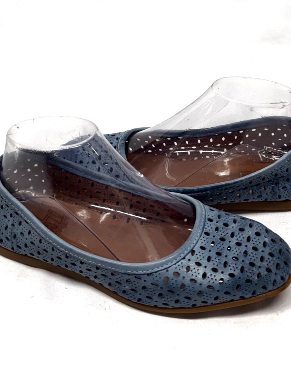 MIZ MOOZ WOMEN'S BUTTERY LEATHER FLATS SLIP ON SHOES BLUE 37EU / 7US # T 237